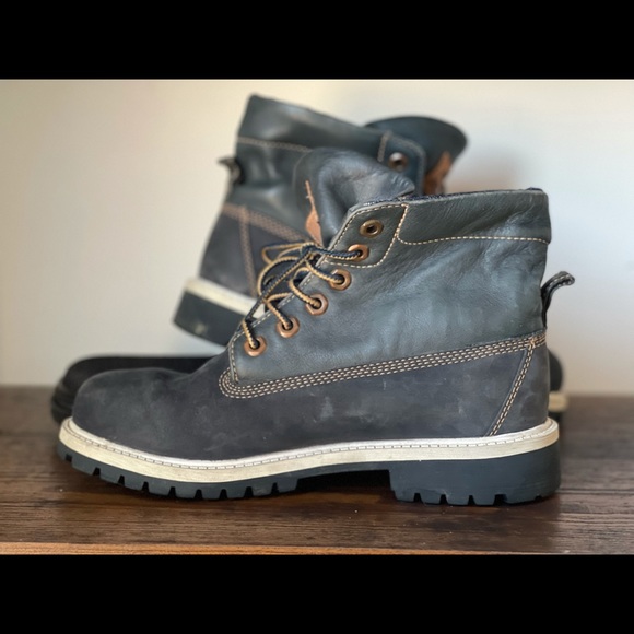 Rare VINTAGE Timberland Denim and Nubuck Fold Over. Circa 2003 or 05 - Picture 2 of 11